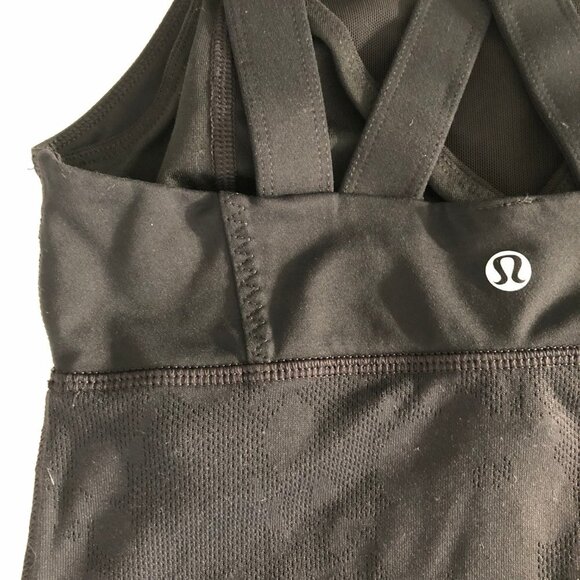 Lululemon Chaturanga Strappy Criss Cross Yoga Tank Top Luxtreme Black Sz 4 - Picture 10 of 13